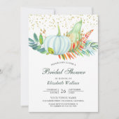 Rustikale Vegetation Weißer Pumpkin Fall Brautpart Einladung (Vorderseite)