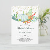 Rustikale Vegetation Weißer Pumpkin Fall Brautpart Einladung (Stehend Vorderseite)