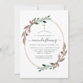 Rustikale Vegetation Wintertaufe oder Weihnachten Einladung (Vorderseite)