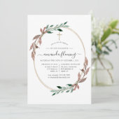 Rustikale Vegetation Wintertaufe oder Weihnachten Einladung (Stehend Vorderseite)