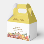 Rustikale Veggie Frucht Babydusche Geschenkschachtel (Rückseite)