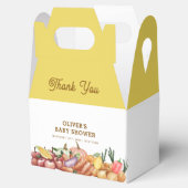 Rustikale Veggie Frucht Babydusche Geschenkschachtel (Geöffnet)