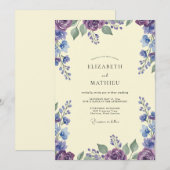 Rustikale Veilchen Immergrün Blatt Hochzeit Einladung (Vorne/Hinten)