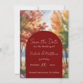 Rustikale Veränderung der Blätter Save the Date Einladung (Vorderseite)