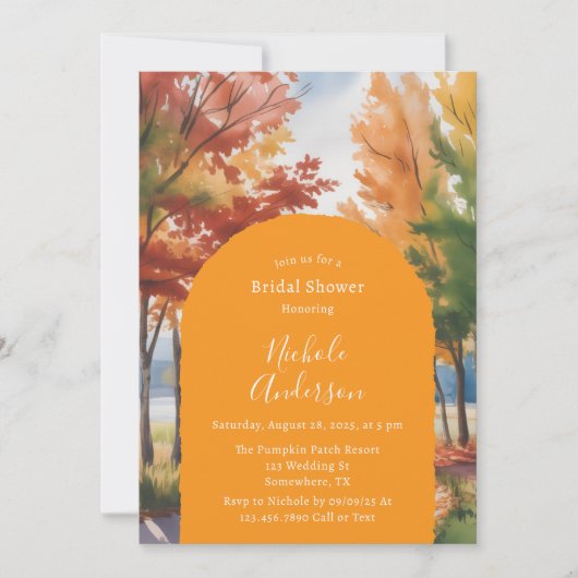 Rustikale Veränderung des Brautparty der Blätter Einladung (Vorderseite)