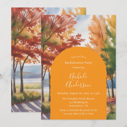 Rustikale Veränderung des Junggeselinnen-Abschieds Einladung (Vorne/Hinten)