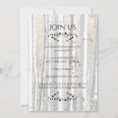 Rustikale, verblutete weiße Birkenbaume Einladung (Rückseite)