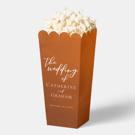 Rustikale verbrannte orange Hochzeit personalisier Geschenkschachtel (Geplatzt)