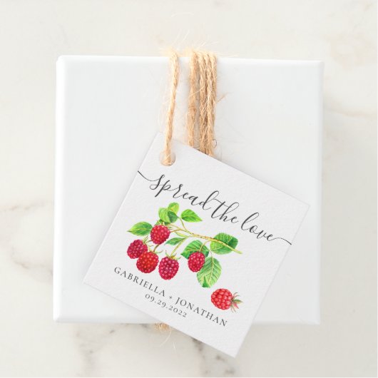 Rustikale Verbreitung der Liebe Himbeere Jam Kraft Geschenkanhänger (Beispiel)