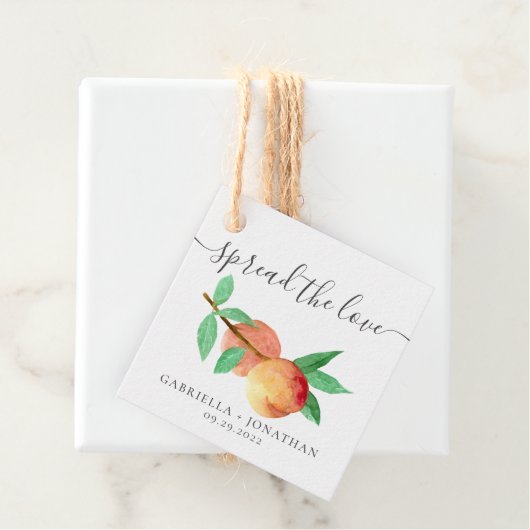 Rustikale Verbreitung der Liebe Peach Jam Kraft Pa Geschenkanhänger (Beispiel)