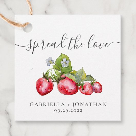 Rustikale Verbreitung der Liebe Strawberry Jam Kra Geschenkanhänger (Vorderseite)