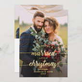 Rustikale Verheiratete Weihnachtsfeier 2 Foto Hoch Dankeskarte (Vorne/Hinten)