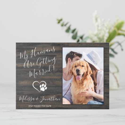 Rustikale Verlobung Ankündigung (Stehend Vorderseite)