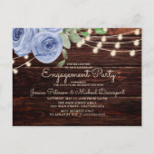 Rustikale Verlobung aus blauem Holz Postkarte (Vorderseite)