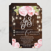 Rustikale Verlobung aus Holzreihen Einladung (Vorne/Hinten)