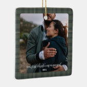 Rustikale Verlobung Foto Ornament Geschenk - Grün (Rechts)