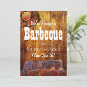 Rustikale Verlobung GRILLEN Party Einladung (Stehend Vorderseite)