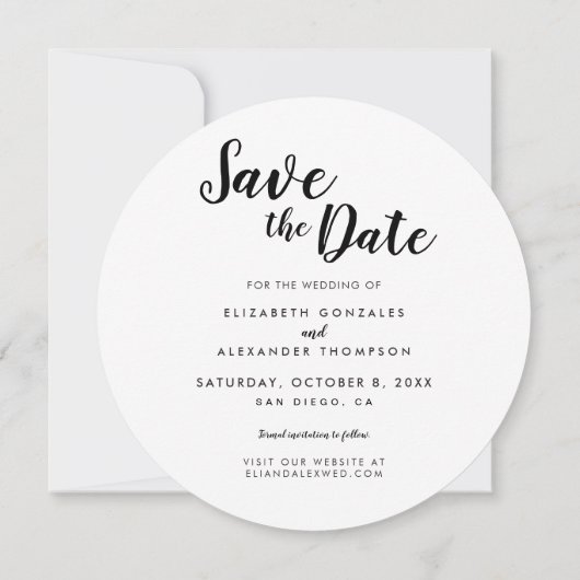 Rustikale Verlobung Holz Slice Wedding einzigartig Save The Date (Rückseite)