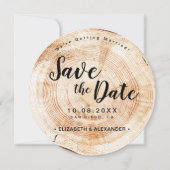 Rustikale Verlobung Holz Slice Wedding einzigartig Save The Date (Vorderseite)