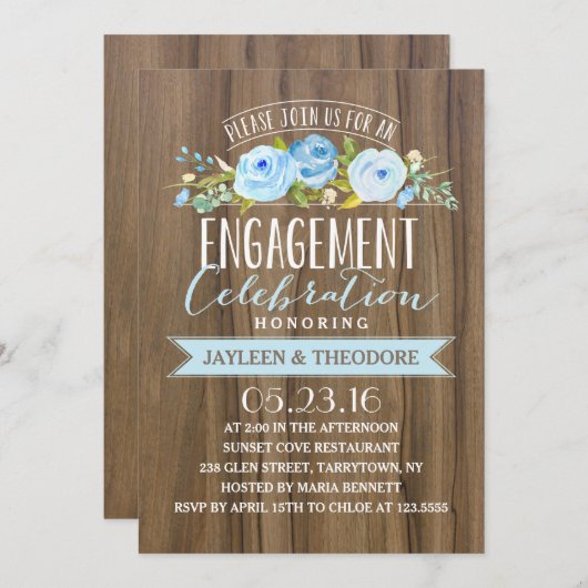 Rustikale Verlobung | Verlobungsparty Einladung (Vorne/Hinten)