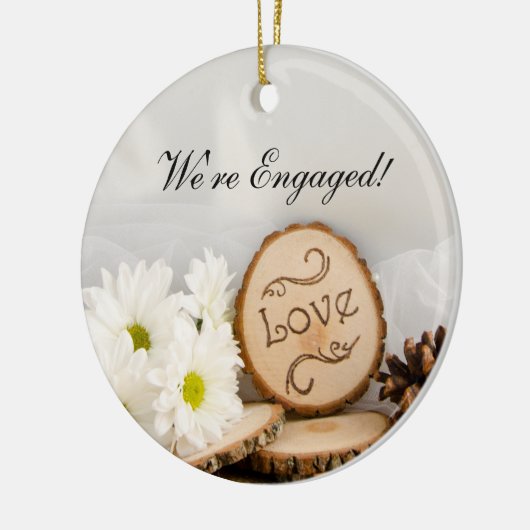 Rustikale Verlobung Weißes Meer Keramikornament (Links)