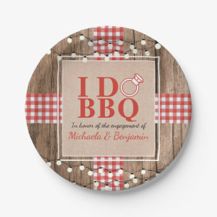 Rustikale Verlobungsfeier BBQ Paare Spr shower Pappteller