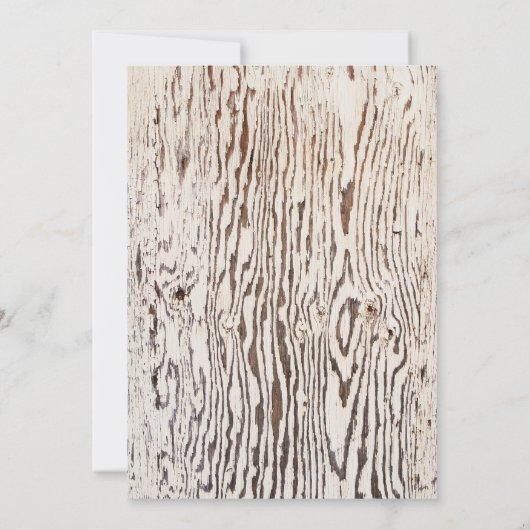 Rustikale Versorgung mit Holzkörnern Einladung (Rückseite)