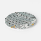 Rustikale verwitterte hölzerne Starfish, die | Pappteller (Schrägansicht)