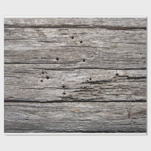 Rustikale verwitterte hölzerne Strandplatten Geschenkpapier (Flach)