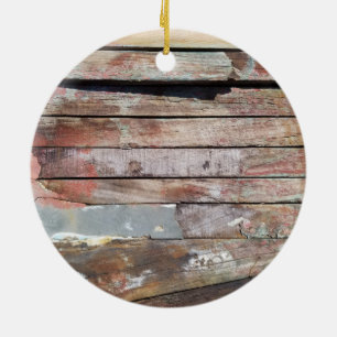 Rustikale verwitterte Segelboot-Holzbretter Nautil Keramik Ornament