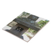 Rustikale verwitterte Steinlaterne Fliese (Seite)