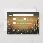 Rustikale, verzauberte Waldfirefly-Hochzeitskarten RSVP Karte (Vorderseite)