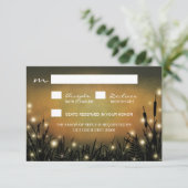 Rustikale, verzauberte Waldfirefly-Hochzeitskarten RSVP Karte (Stehend Vorderseite)