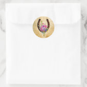Rustikale Viel Glück Runder Aufkleber (Tasche)