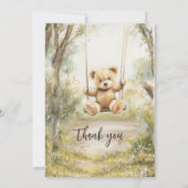 Rustikale Vintag Bear Baby Dusche Einladung (Rückseite)