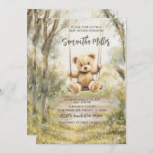 Rustikale Vintag Bear Baby Dusche Einladung (Vorne/Hinten)