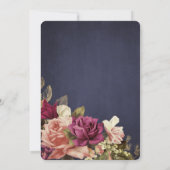 Rustikale Vintag bordeauxfarbene Tafel Einladung (Rückseite)