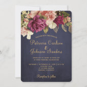 Rustikale Vintag bordeauxfarbene Tafel Einladung (Vorderseite)