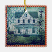 Rustikale Vintag Country Zuhause Ephemera Keramikornament (Vorderseite)