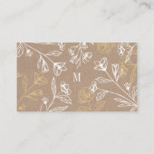 Rustikale Vintag Etch Stil Blumenmuster Blume Mono Visitenkarte (Rückseite)