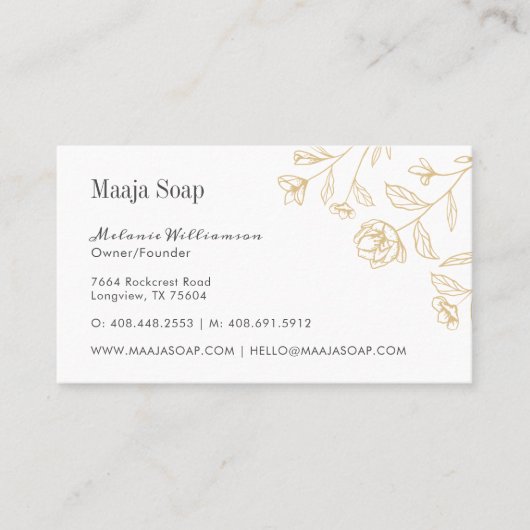 Rustikale Vintag Etch Stil Blumenmuster Blume Mono Visitenkarte (Vorderseite)