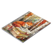 Rustikale Vintag Fox Books Woodland Herbst Notizblock (Linke Seite)