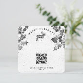Rustikale Vintag-Holiday Business QR Code Weihnach (Stehend Vorderseite)