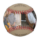 Rustikale Vintag Moderne Foto glücklicher Vater Ta Baseball (Vorderseite)