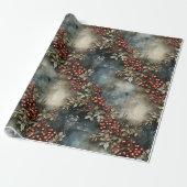 Rustikale Vintag Retro-Klassik Weihnachtspoinsetti Geschenkpapier (Ungerollt)