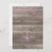 Rustikale Vintag-rosa Schmetterlingshochzeit Einladung (Rückseite)