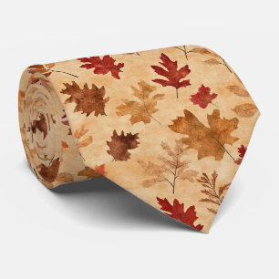 Rustikale Vintage-Ahornblätter Rot Braun Herbst Krawatte