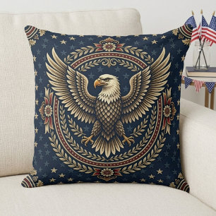 Rustikale Vintage-Amerikanische Patriotische Weißk Kissen