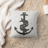 Rustikale Vintage Anchor Monogram Pillow Kissen (Decke)