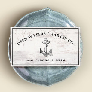 Rustikale Vintage Ankerkarte für Weißholz Visitenkarte